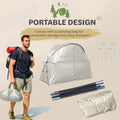 1-Person Outdoor Cot Tent with Zippered Door and Ventilation Window for Camping and Backyard in Khaki, Without Bed