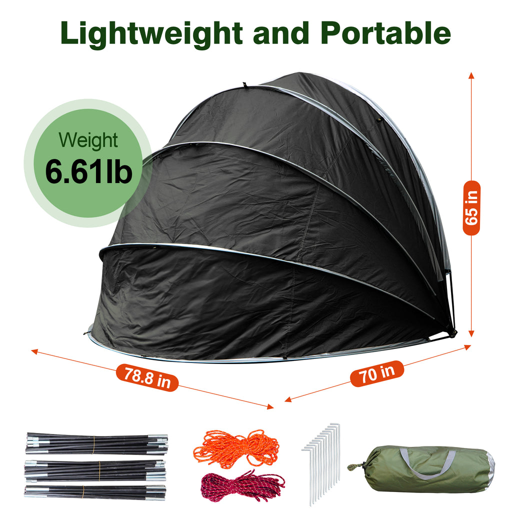 Outdoor Tent Storage, Bicycle Storage Tent & Garden Tools Shelter in Black, Lightweight & Portable
