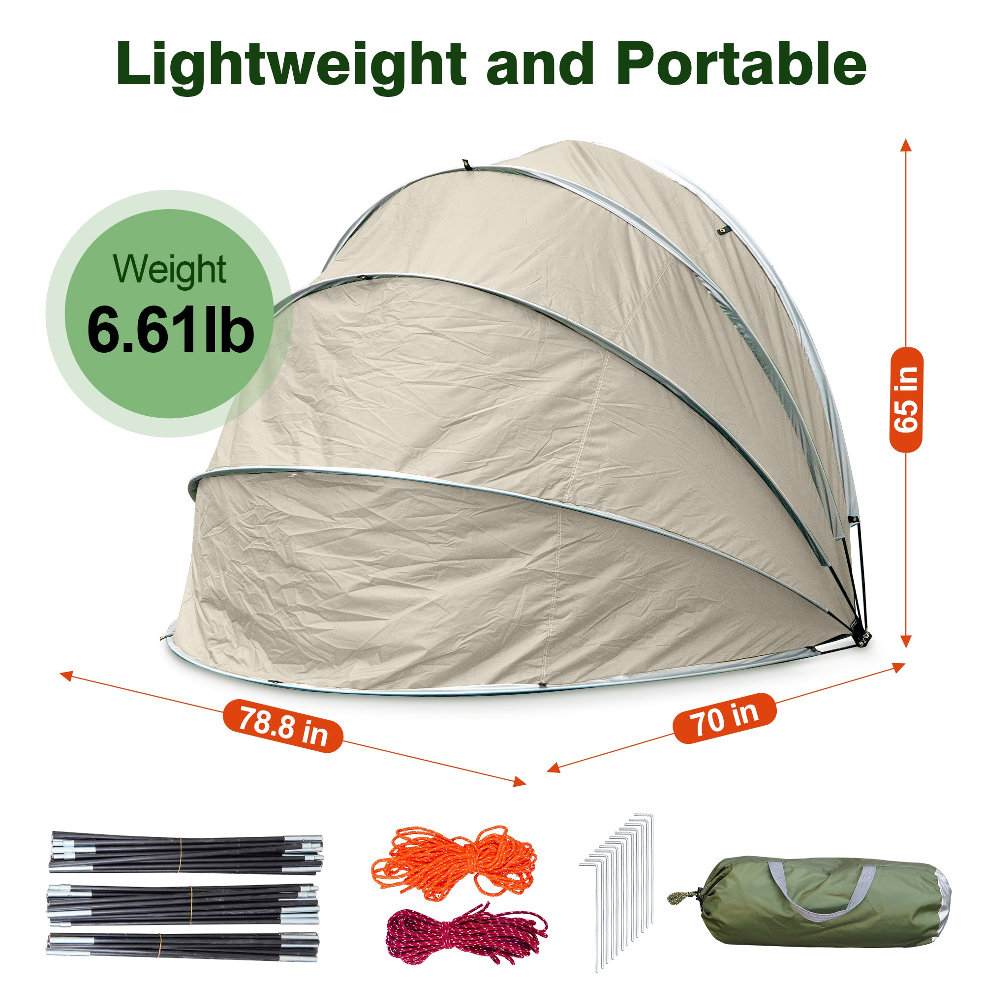 Outdoor Tent Storage, Bicycle Storage Tent & Garden Tools Shelter, Lightweight & Portable