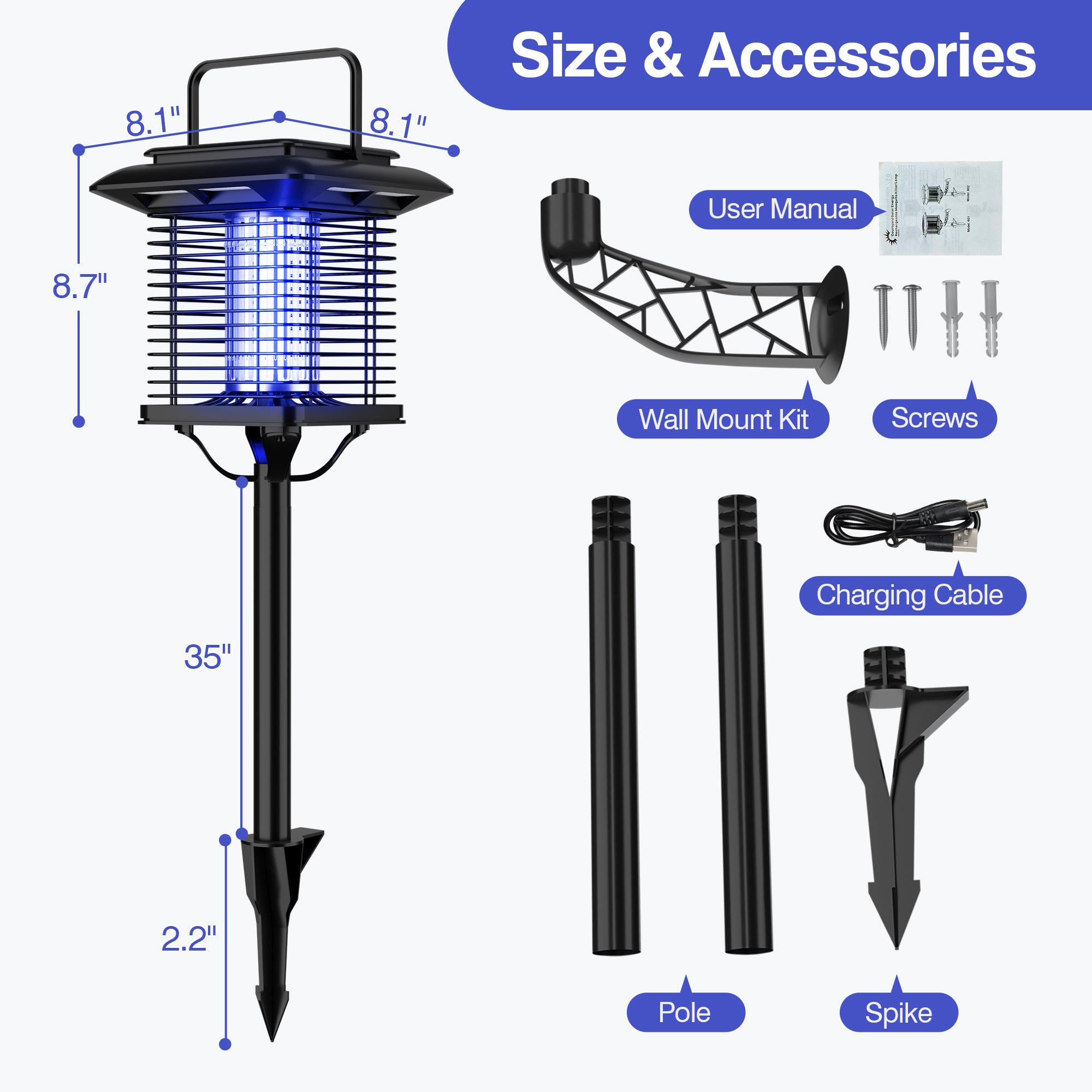 4-IN-1 Indoor & Outdoor Electric Bug Zapper for 2,000 sq.ft., 601