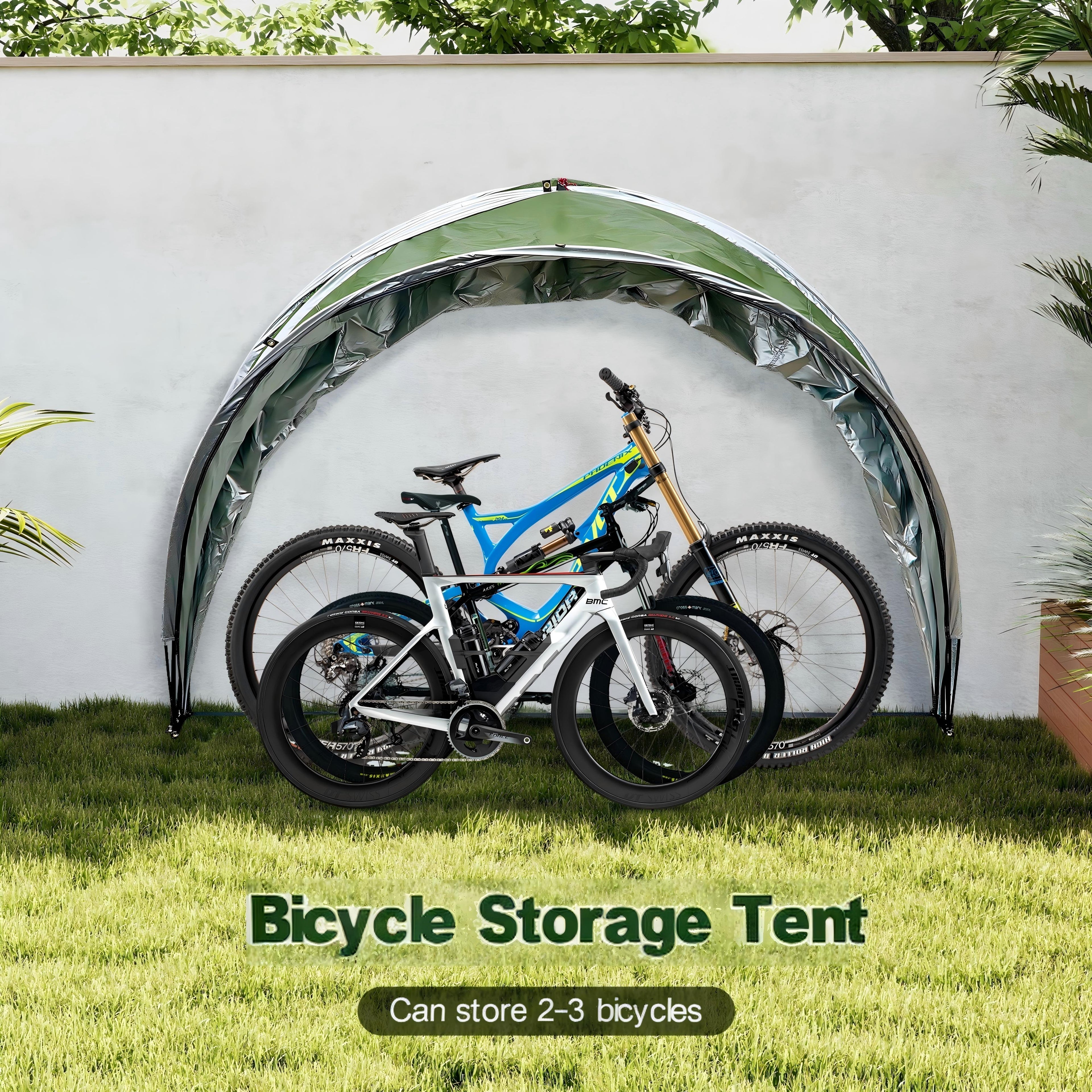 Outdoor Tent Storage, Bicycle Storage Tent & Garden Tools Shelter in Green, Lightweight & Portable