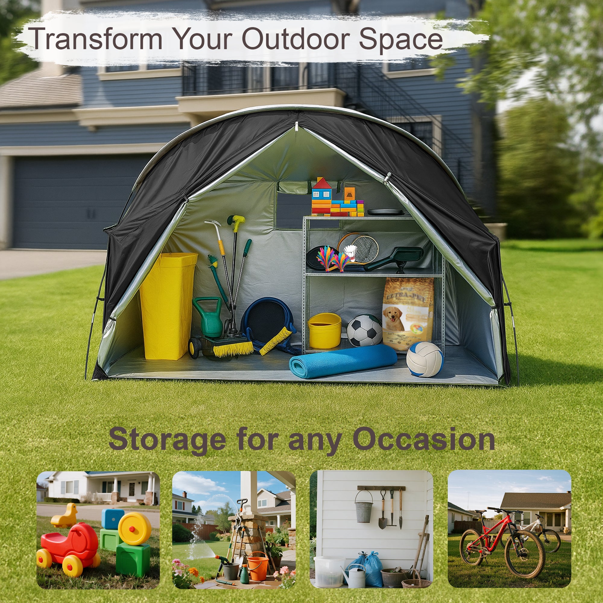 1-Person Outdoor Cot Tent with Zippered Door and Ventilation Window for Camping and Backyard in Black, Without Bed