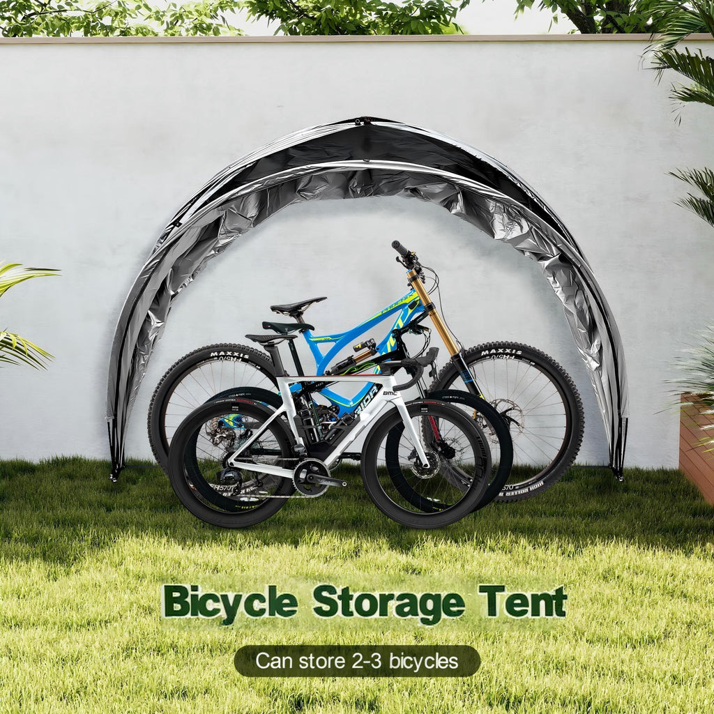 Outdoor Tent Storage, Bicycle Storage Tent & Garden Tools Shelter in Black, Lightweight & Portable