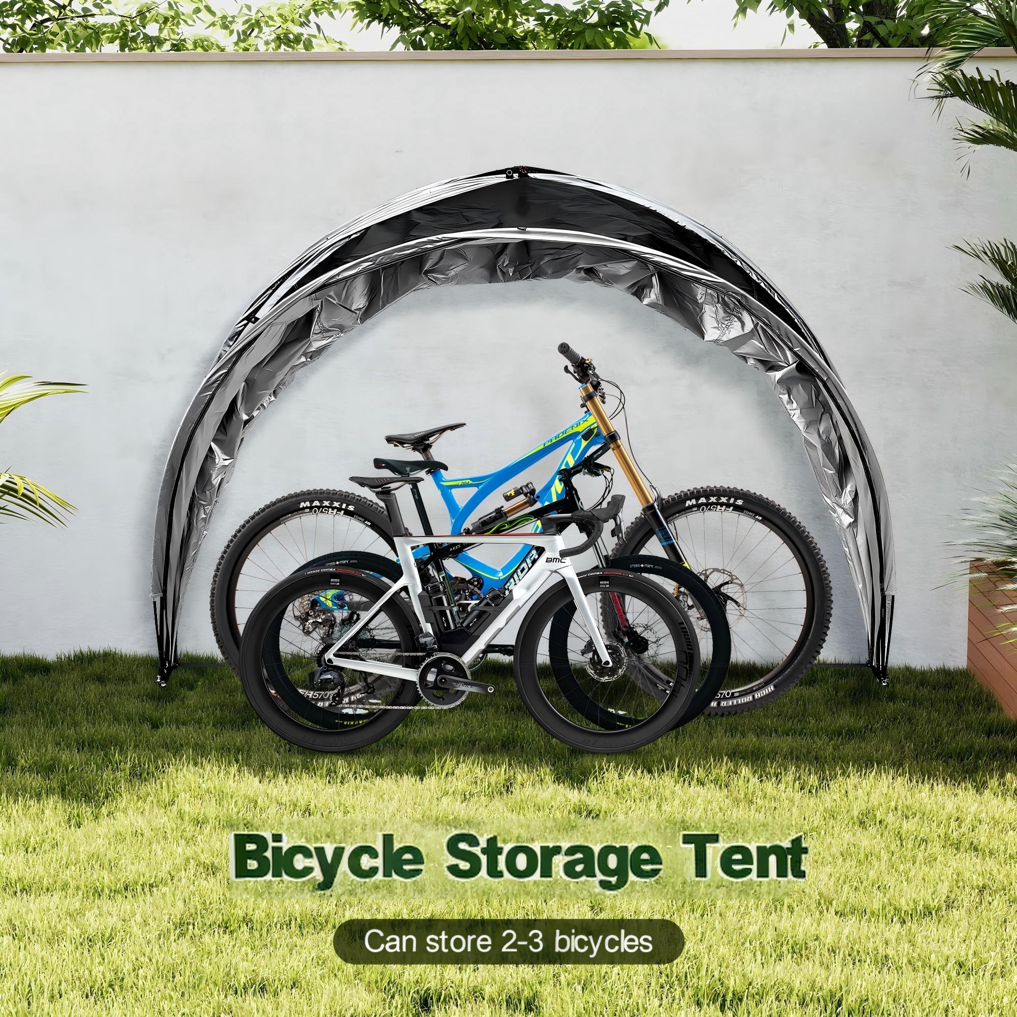 Outdoor Tent Storage, Bicycle Storage Tent & Garden Tools Shelter in Black, Lightweight & Portable