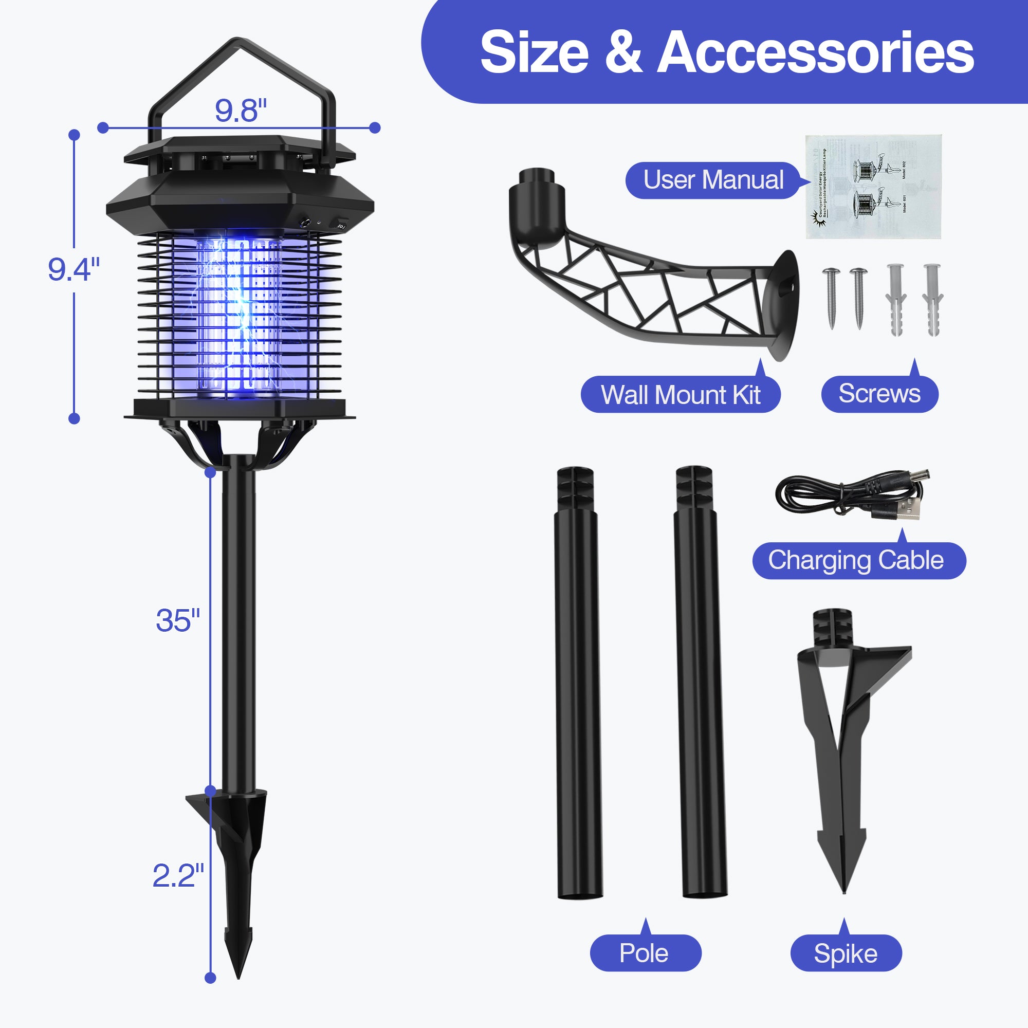 4-IN-1 Indoor & Outdoor Electric Bug Zapper for 2,000 sq.ft., 602