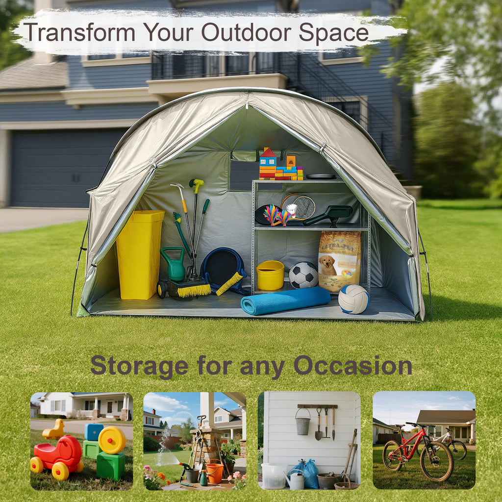 1-Person Outdoor Cot Tent with Zippered Door and Ventilation Window for Camping and Backyard in Khaki, Without Bed