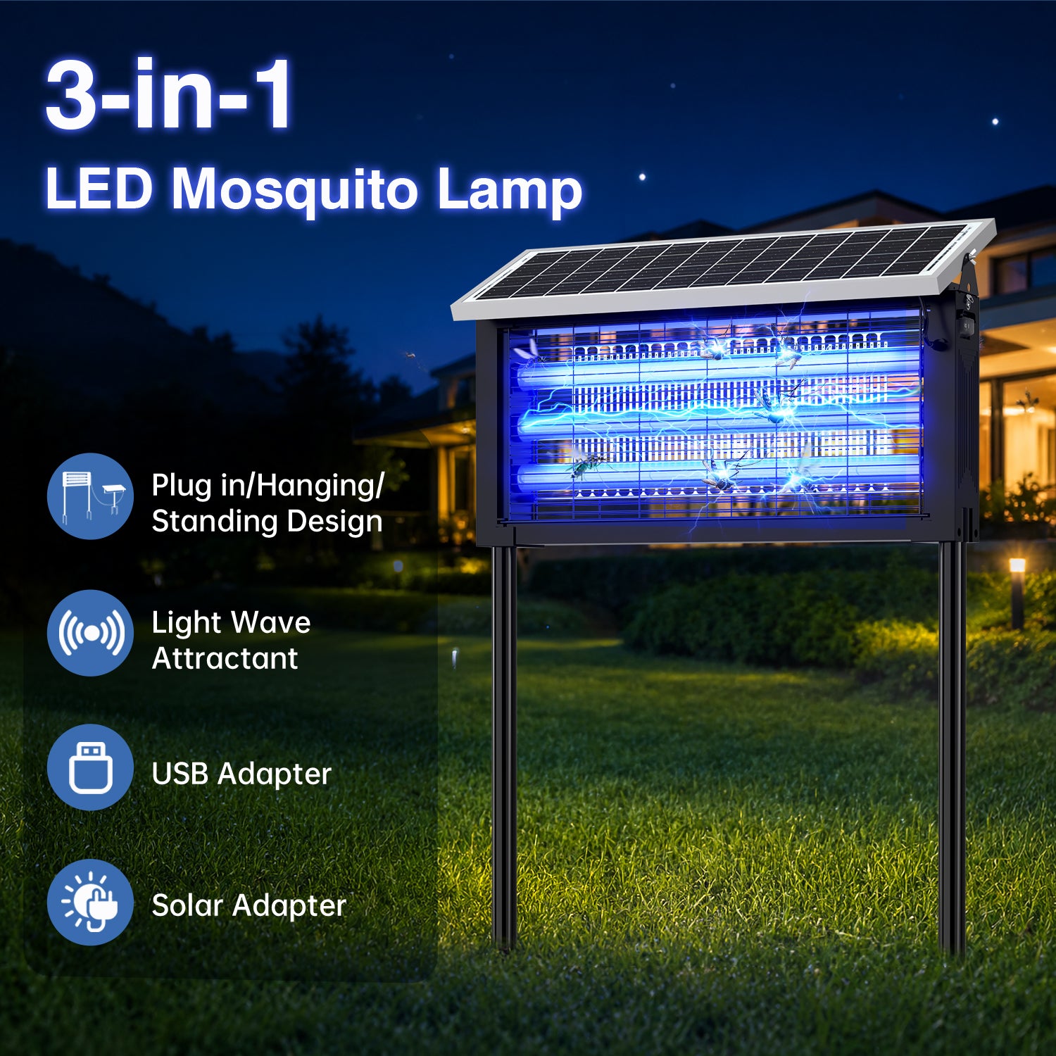 3,000 sq.ft. Electric Indoor/Outdoor Bug Zapper Insect Killer for Patio Garden