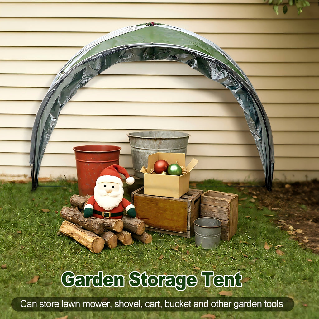 Outdoor Tent Storage, Bicycle Storage Tent & Garden Tools Shelter in Green, Lightweight & Portable