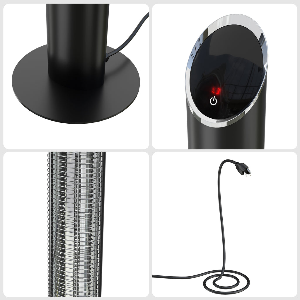 1500W Electric Tower Heater with Adjustable Heat, 8-Hour Timer, and Remote Control – Perfect for Indoor and Outdoor Spaces