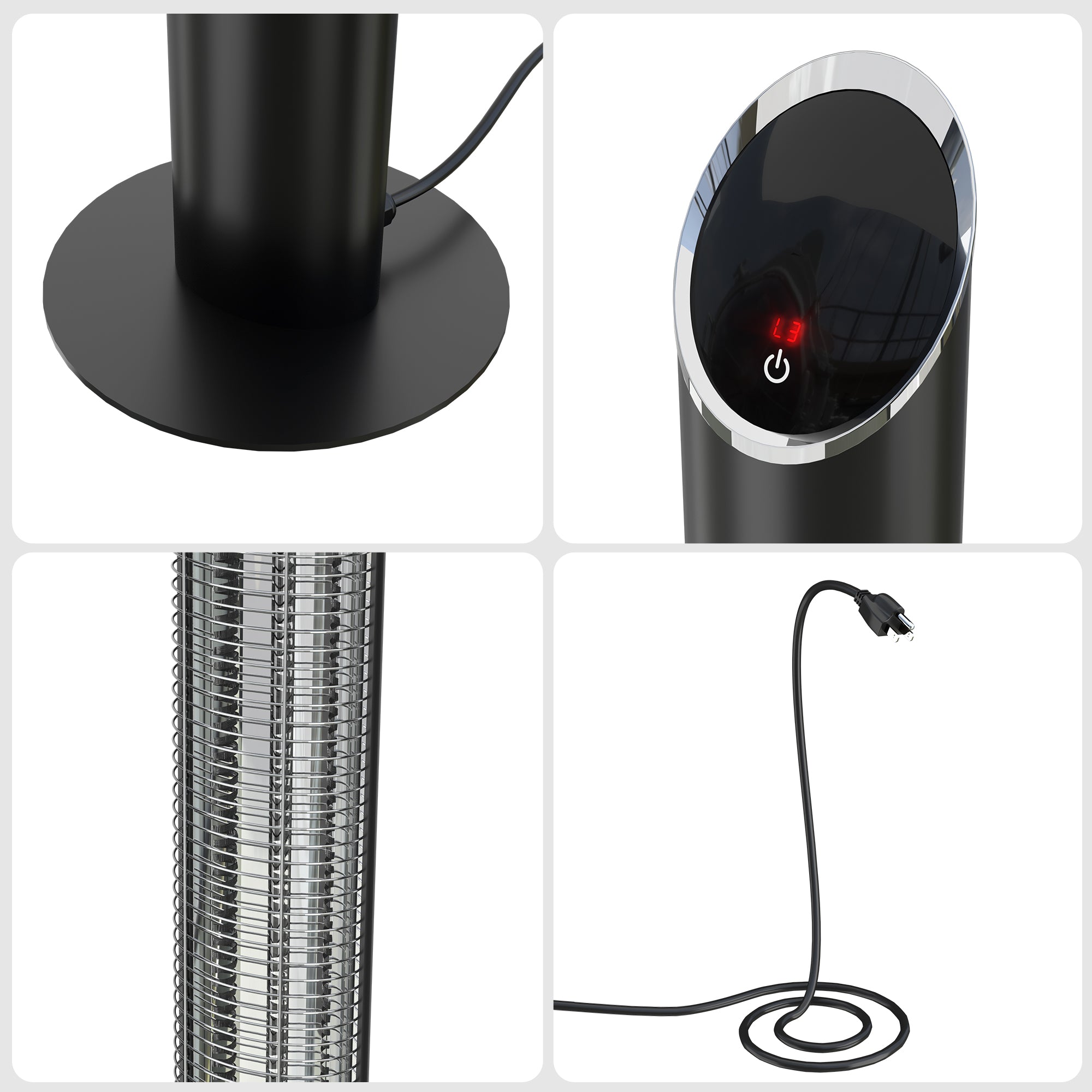 1500W Electric Tower Heater with Adjustable Heat, 8-Hour Timer, and Remote Control – Perfect for Indoor and Outdoor Spaces