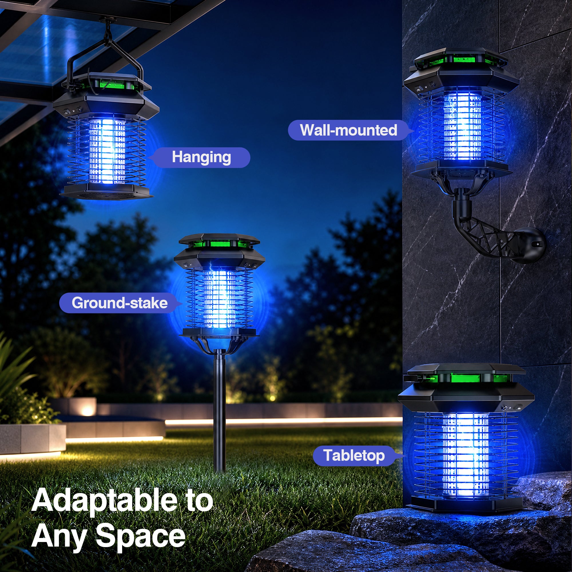 4-IN-1 Indoor & Outdoor Electric Bug Zapper for 2,000 sq.ft., 602