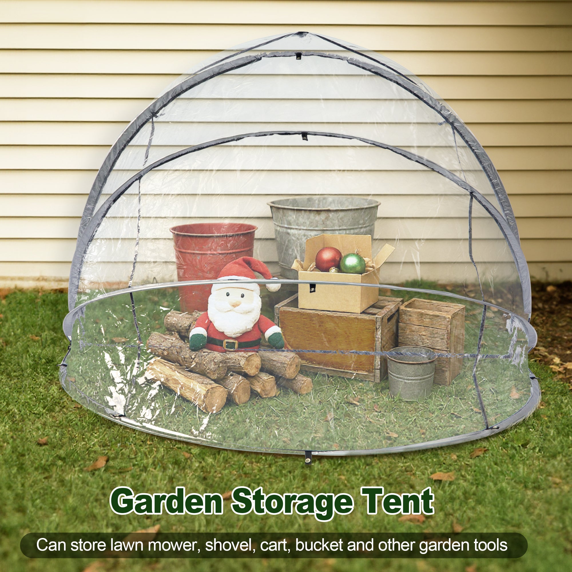 Outdoor Tent Storage, Transparent Bicycle Storage Tent & Garden Tools Shelter, Lightweight & Portable