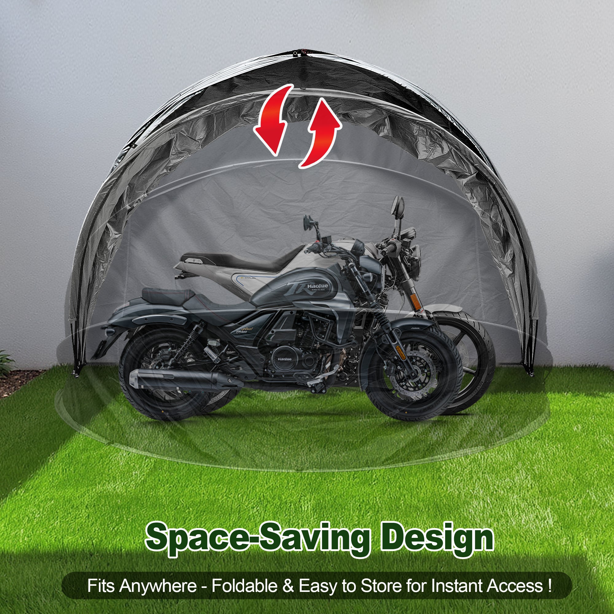 Outdoor Tent Storage, Bicycle Storage Tent & Garden Tools Shelter in Black, Lightweight & Portable