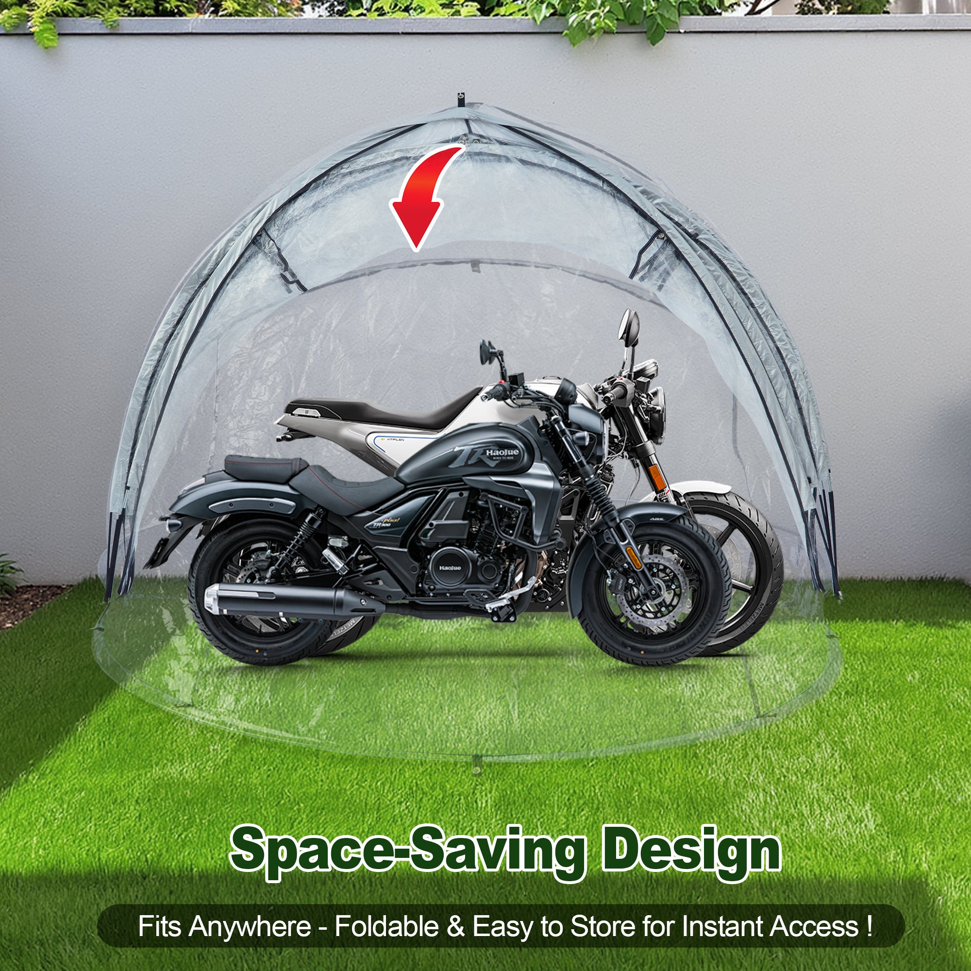 Outdoor Tent Storage, Transparent Bicycle Storage Tent & Garden Tools Shelter, Lightweight & Portable
