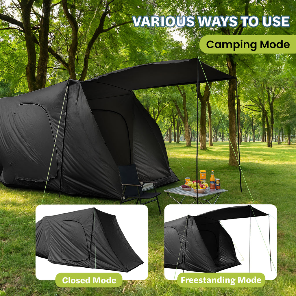 7-Person SUV Camping Tent Oxford Fabric Car Camping Tent with Sun Shelter, 9.8 ft. x 6.5 ft. x 6.5 ft.