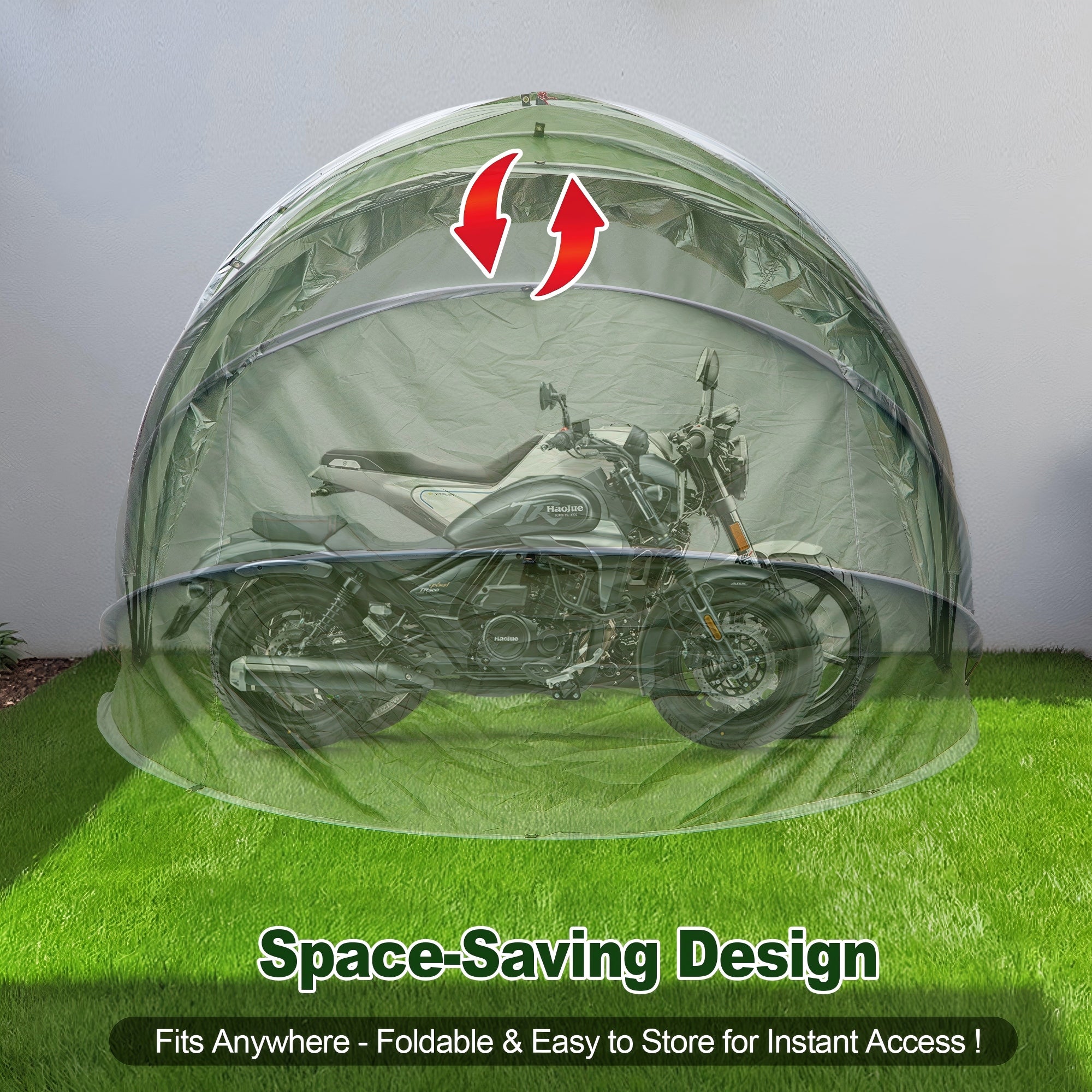 Outdoor Tent Storage, Bicycle Storage Tent & Garden Tools Shelter in Green, Lightweight & Portable