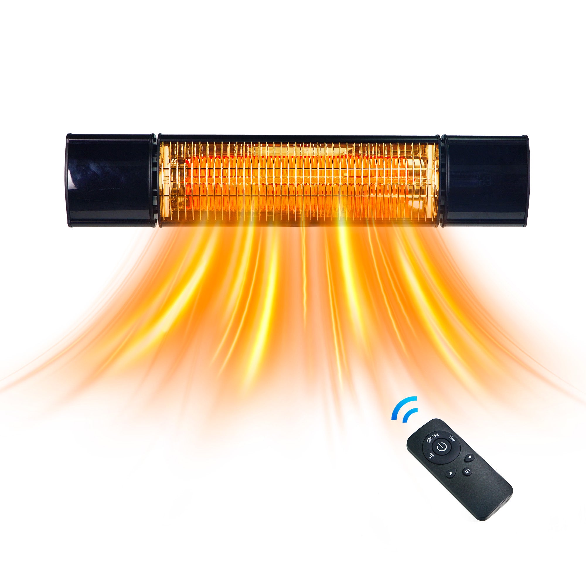 1500-Watt Electric Patio Heater Wall Mounted Ceiling Mounted Heater with Remote Control for Outdoor Indoor