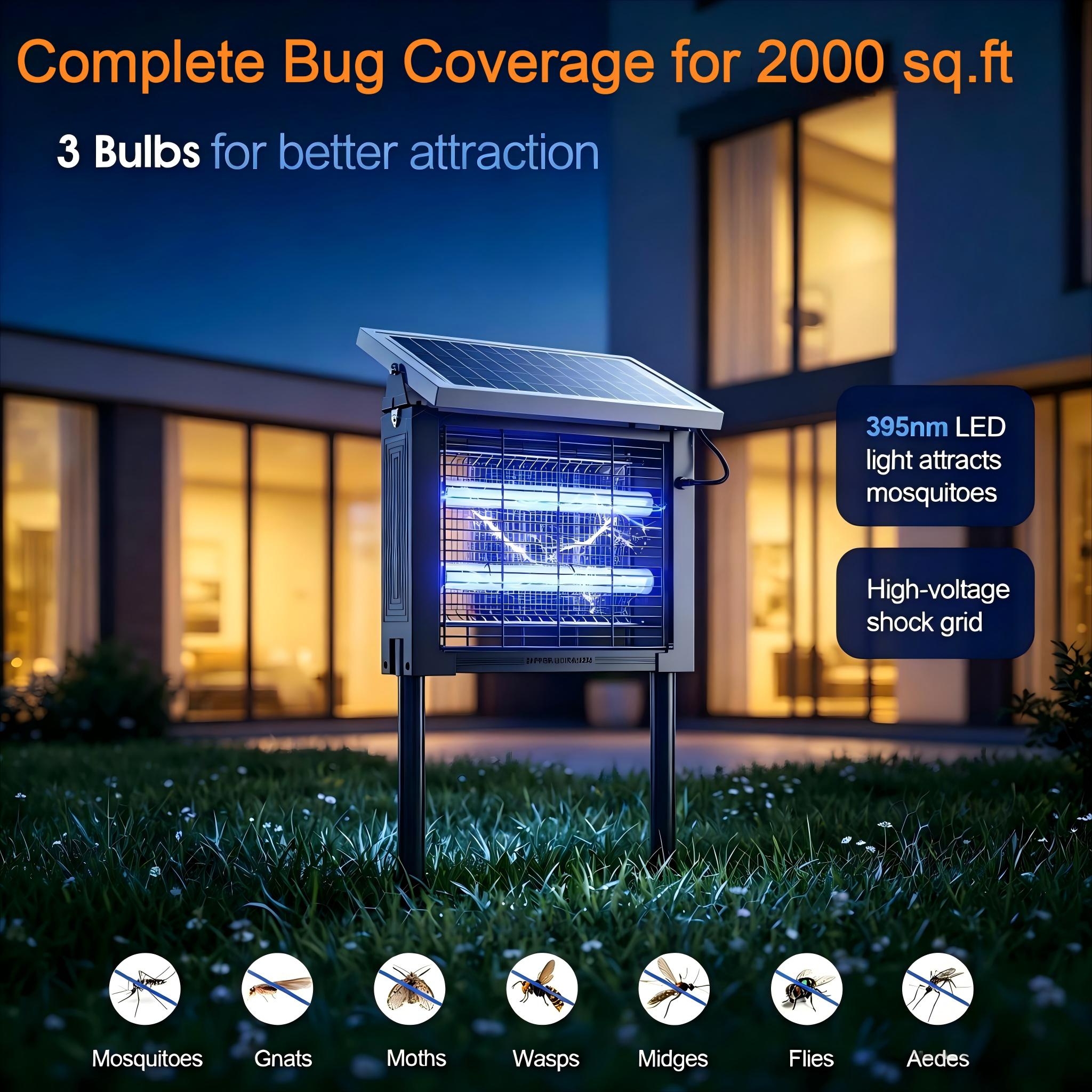 10-Watt 2000sq.ft. Electronic Bug Zapper Mosquito Killer for Outdoor, Indoor, Patio & Home