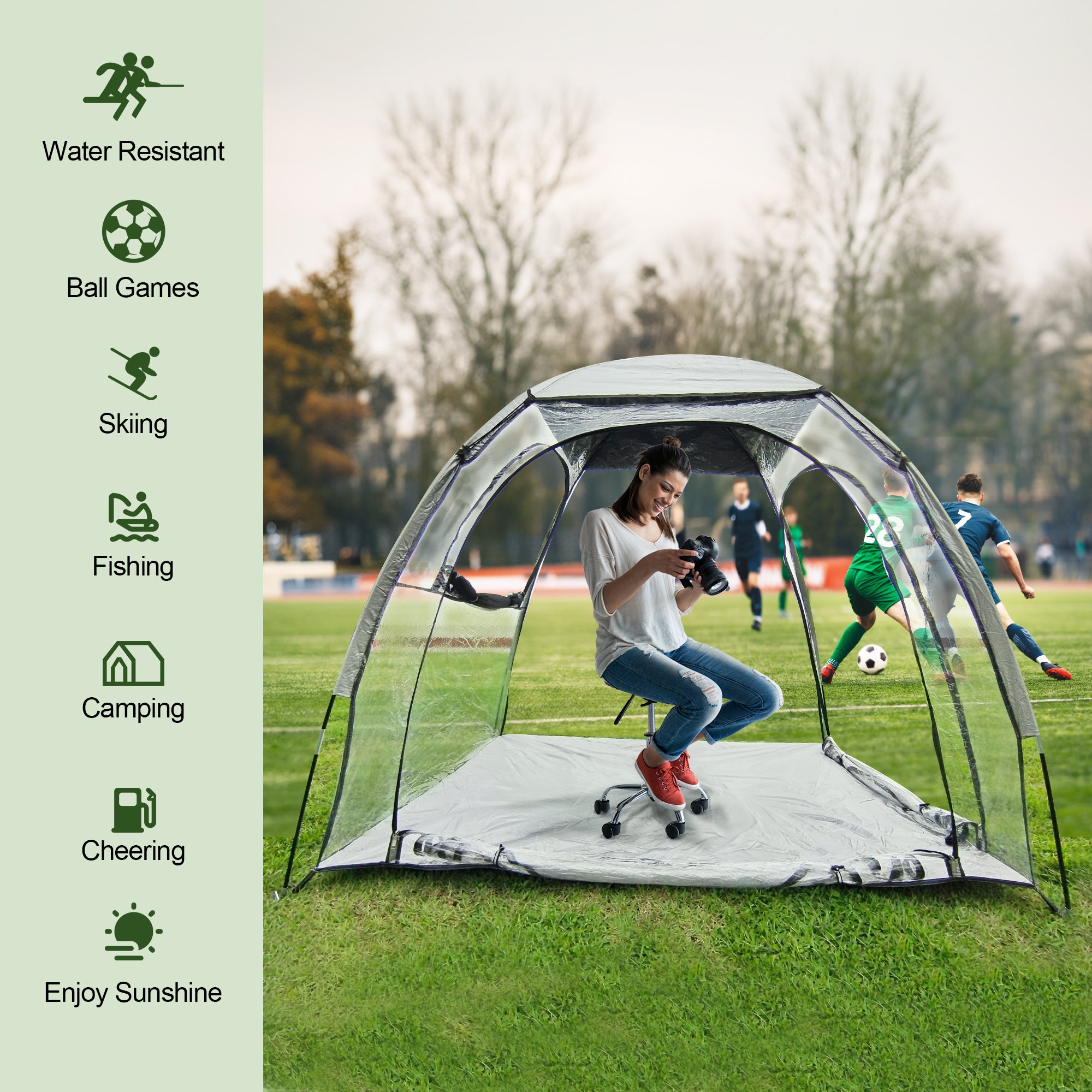 5.71 ft. x 4.13 ft. 3-4 Person All-Around Sport Transparent Tent