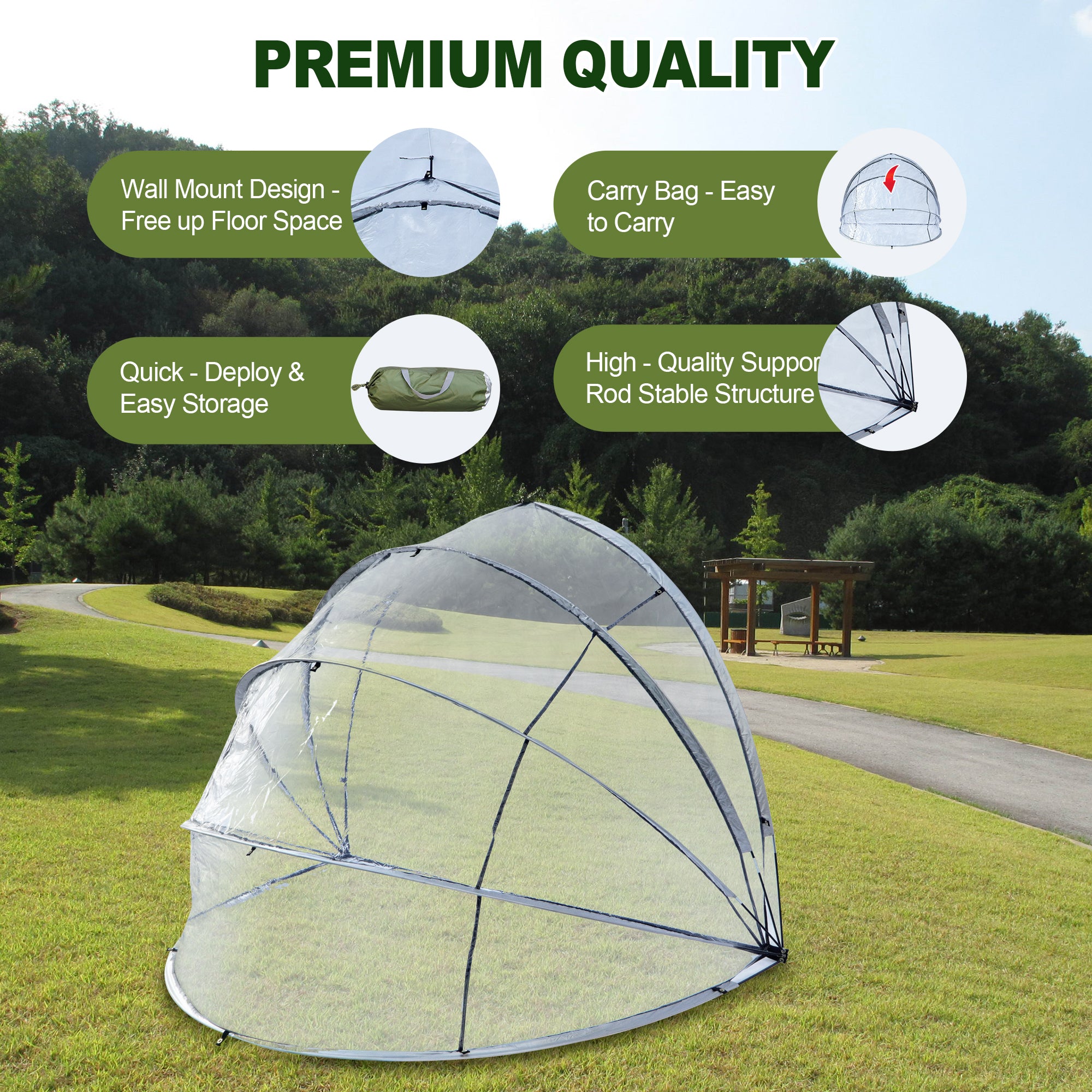 Outdoor Tent Storage, Transparent Bicycle Storage Tent & Garden Tools Shelter, Lightweight & Portable