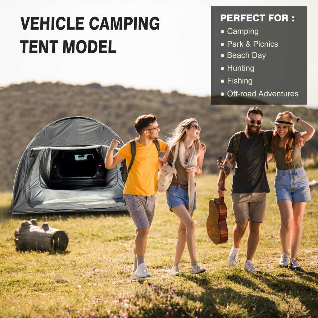 2-3 Person SUV Universal Vehicle Tent for Barbecue Camping Extension Tent with Three doors Tent Car Awning Sun Shelter