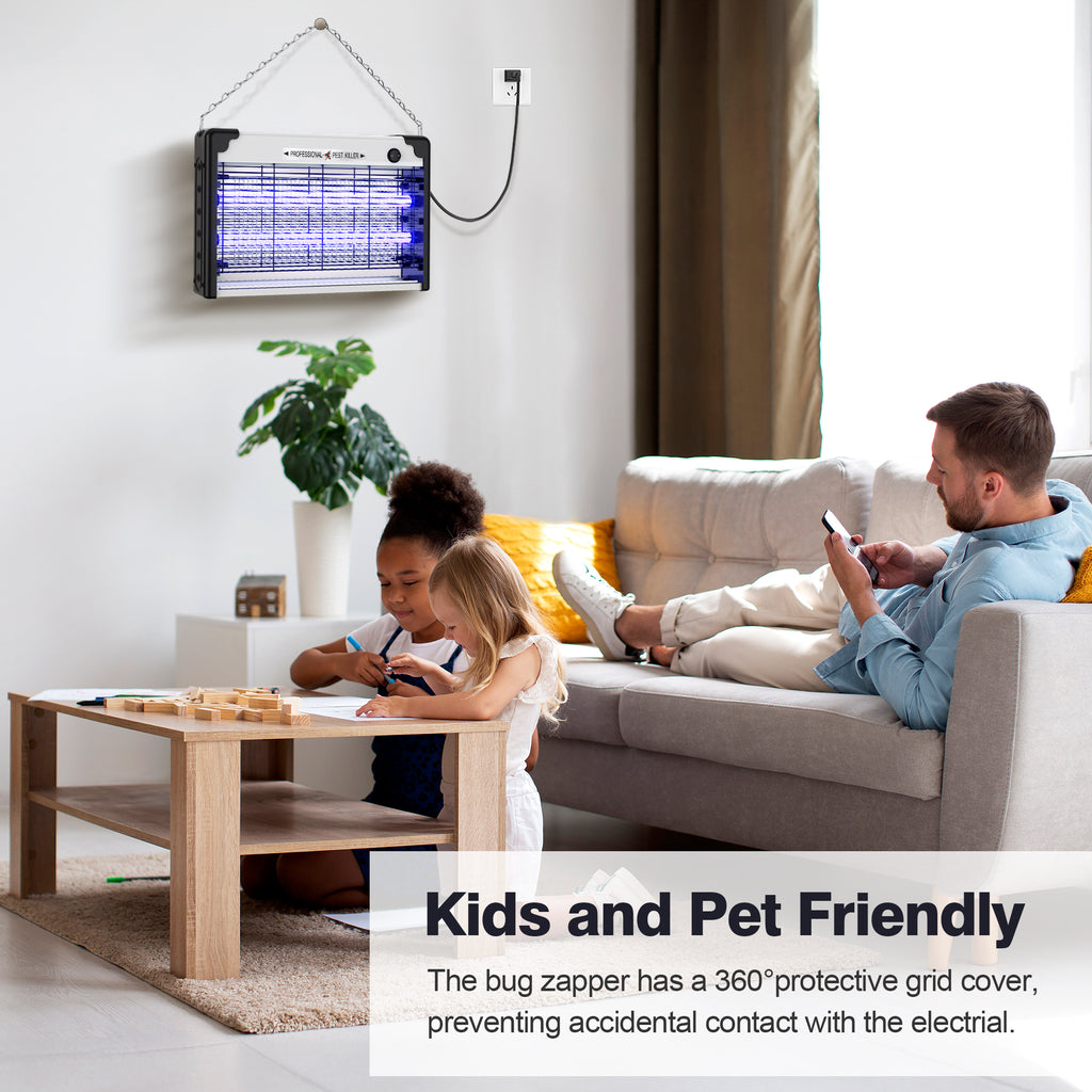 Indoor Bug Zapper Electric Mosquito Killer with Hanging Chain for Home