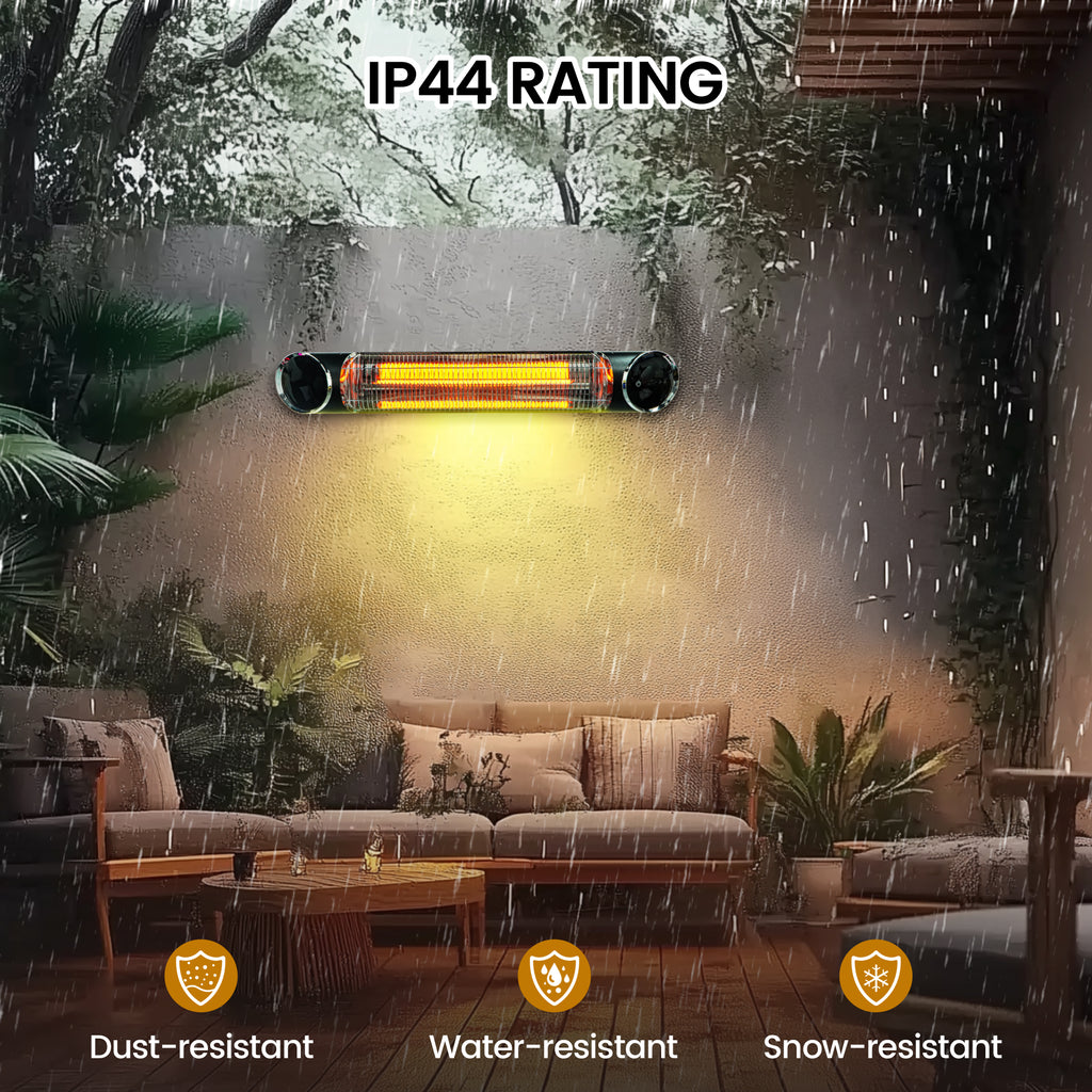 Wall/Ceiling Mounted Infrared Patio Heater with Touch/Remote Control for Outdoor Indoor Use