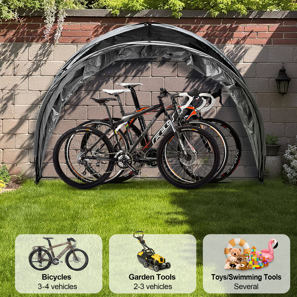 Outdoor Tent Storage, Bicycle Storage Tent & Garden Tools Shelter in Black, Lightweight & Portable