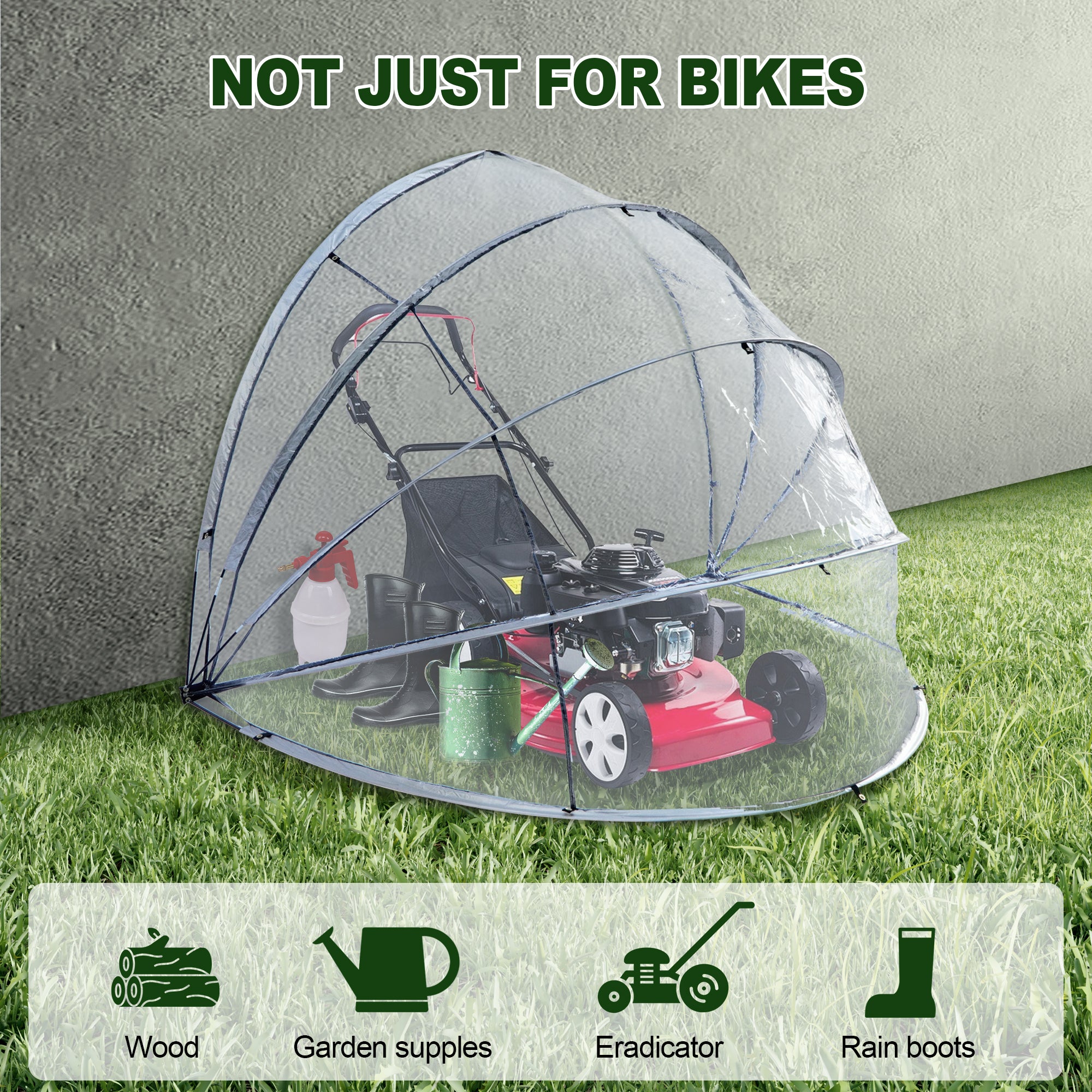 Outdoor Tent Storage, Transparent Bicycle Storage Tent & Garden Tools Shelter, Lightweight & Portable