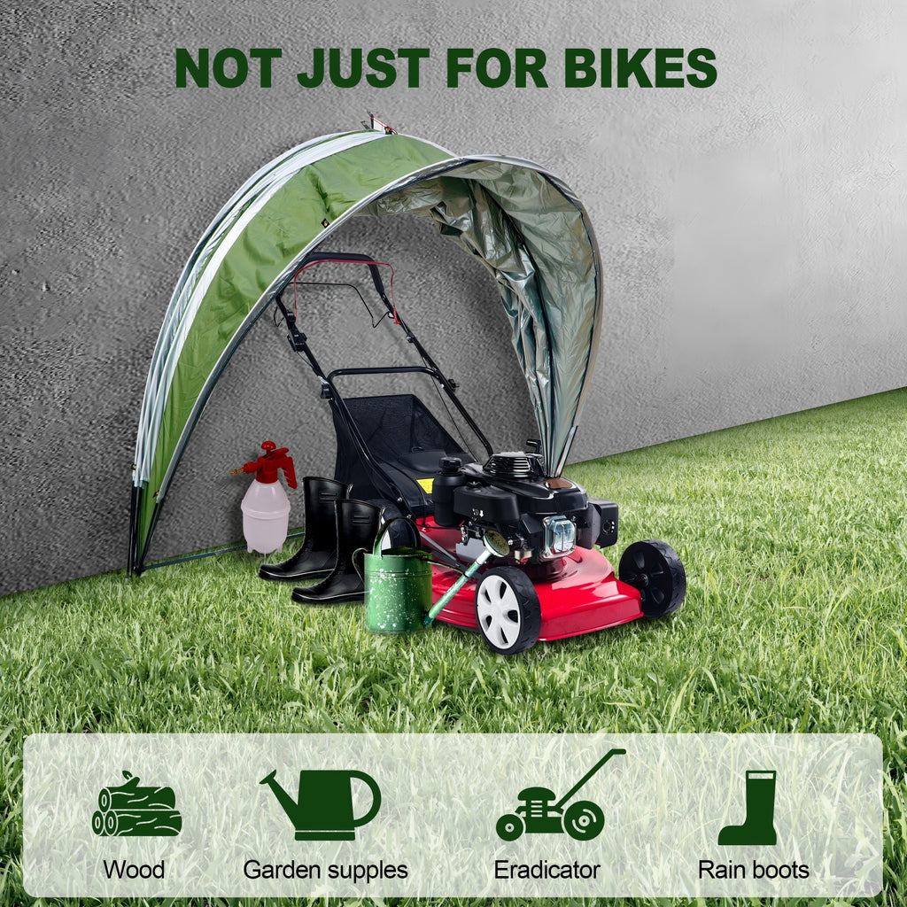 Outdoor Tent Storage, Bicycle Storage Tent & Garden Tools Shelter in Green, Lightweight & Portable