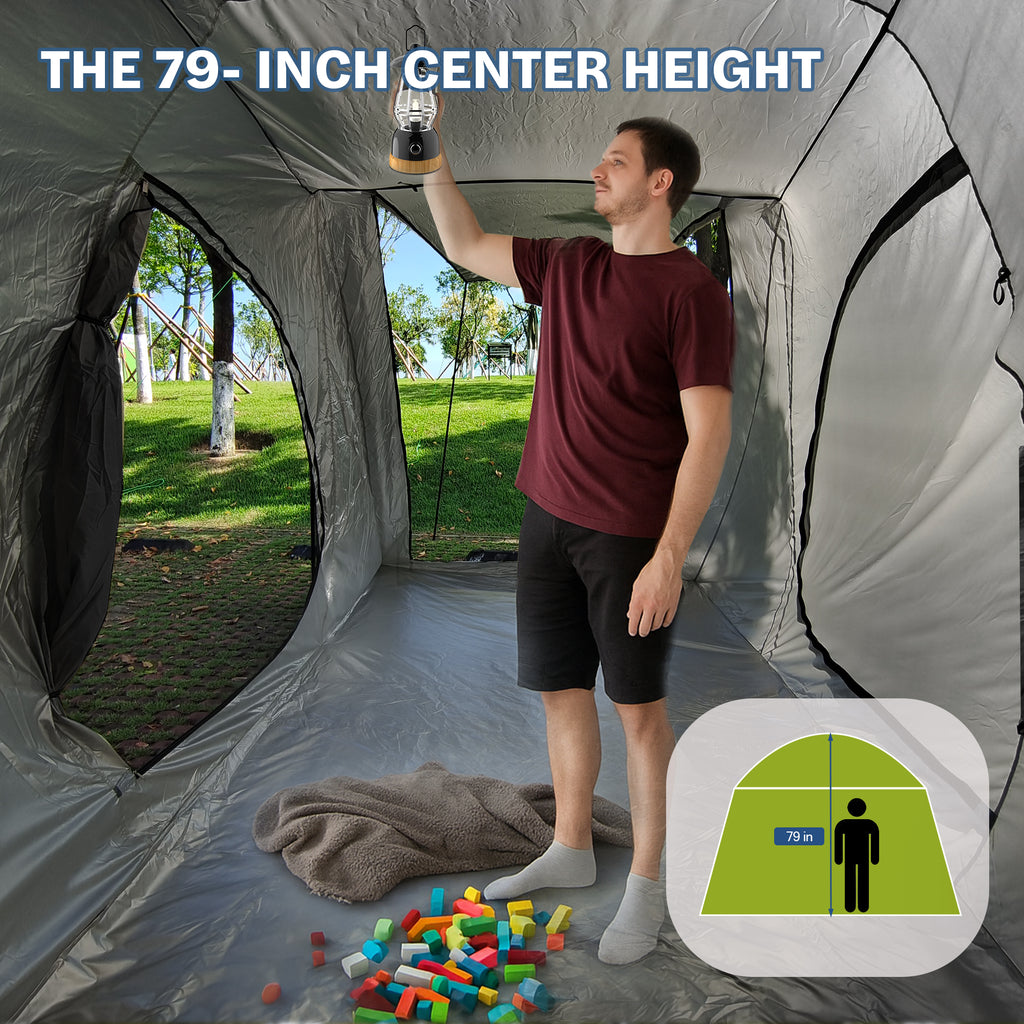 7-Person SUV Camping Tent Oxford Fabric Car Camping Tent with Sun Shelter, 9.8 ft. x 6.5 ft. x 6.5 ft.