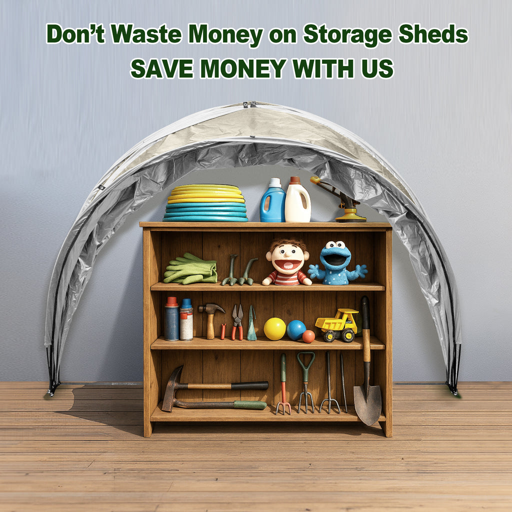 Outdoor Tent Storage, Bicycle Storage Tent & Garden Tools Shelter, Lightweight & Portable