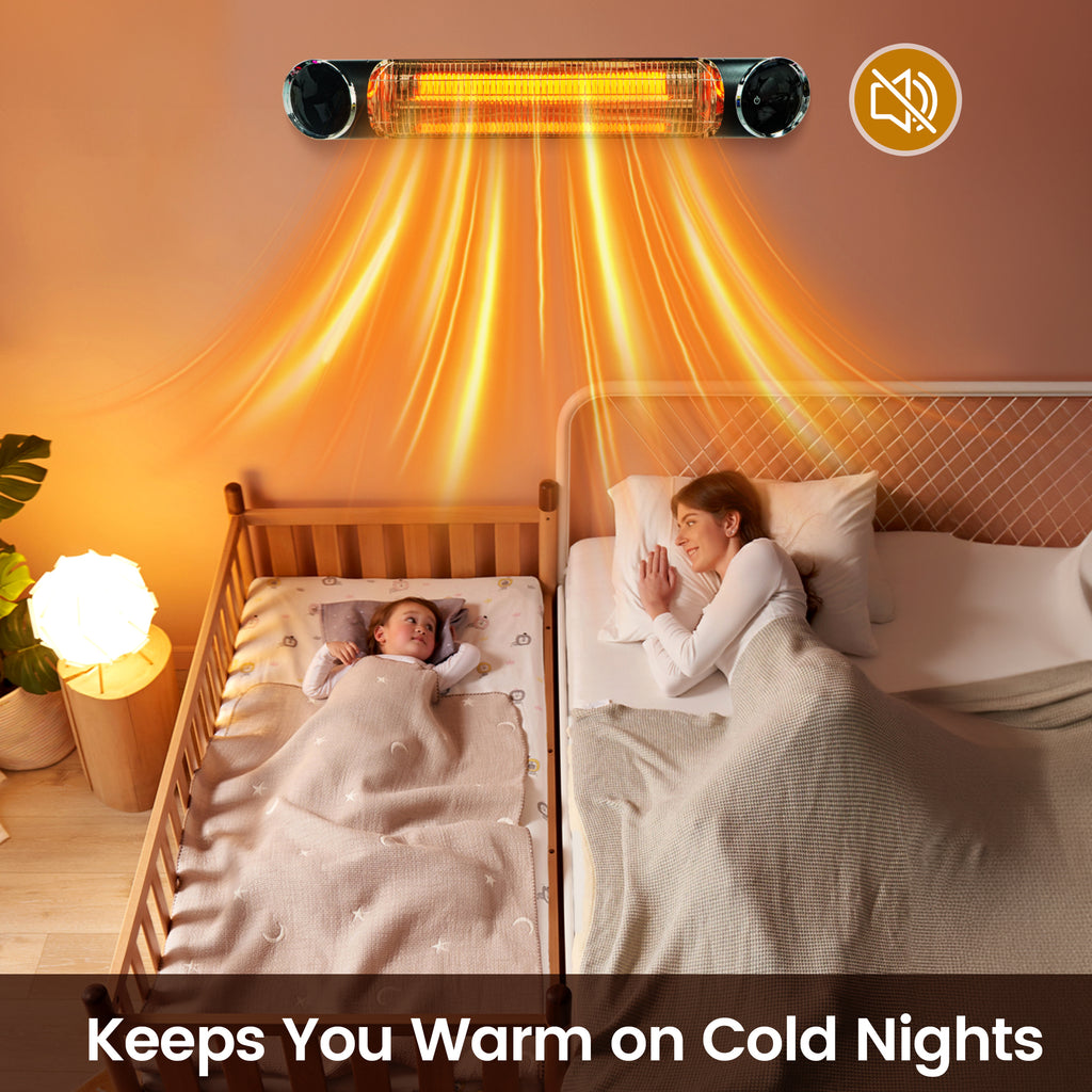 Wall/Ceiling Mounted Infrared Patio Heater with Touch/Remote Control for Outdoor Indoor Use