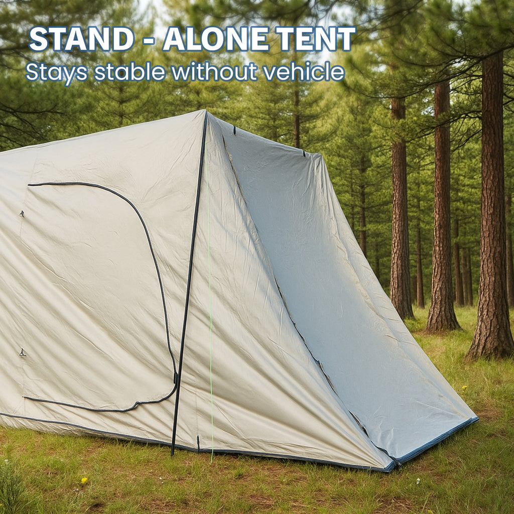 7-Person SUV Camping Tent Oxford Fabric Car Camping Tent with Sun Shelter in Khaki, 9.8 ft. x 6.5 ft. x 6.5 ft.