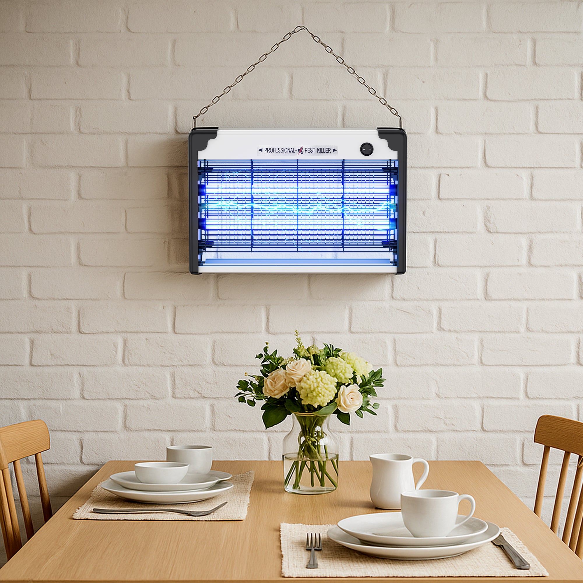 Indoor Bug Zapper Electric Mosquito Killer with Hanging Chain for Home