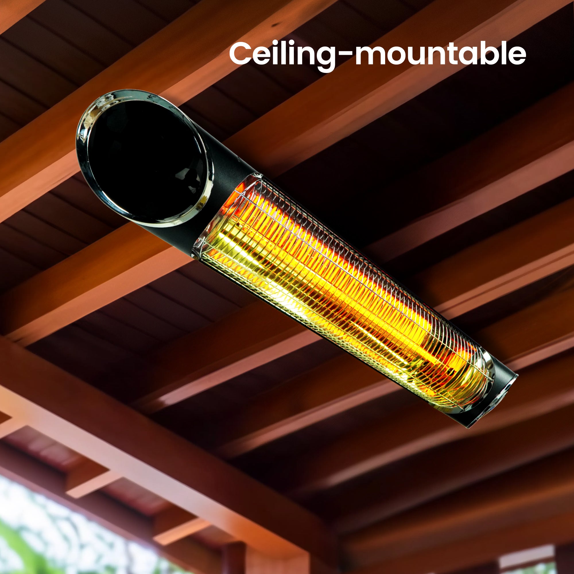 Wall/Ceiling Mounted Infrared Patio Heater with Touch/Remote Control for Outdoor Indoor Use
