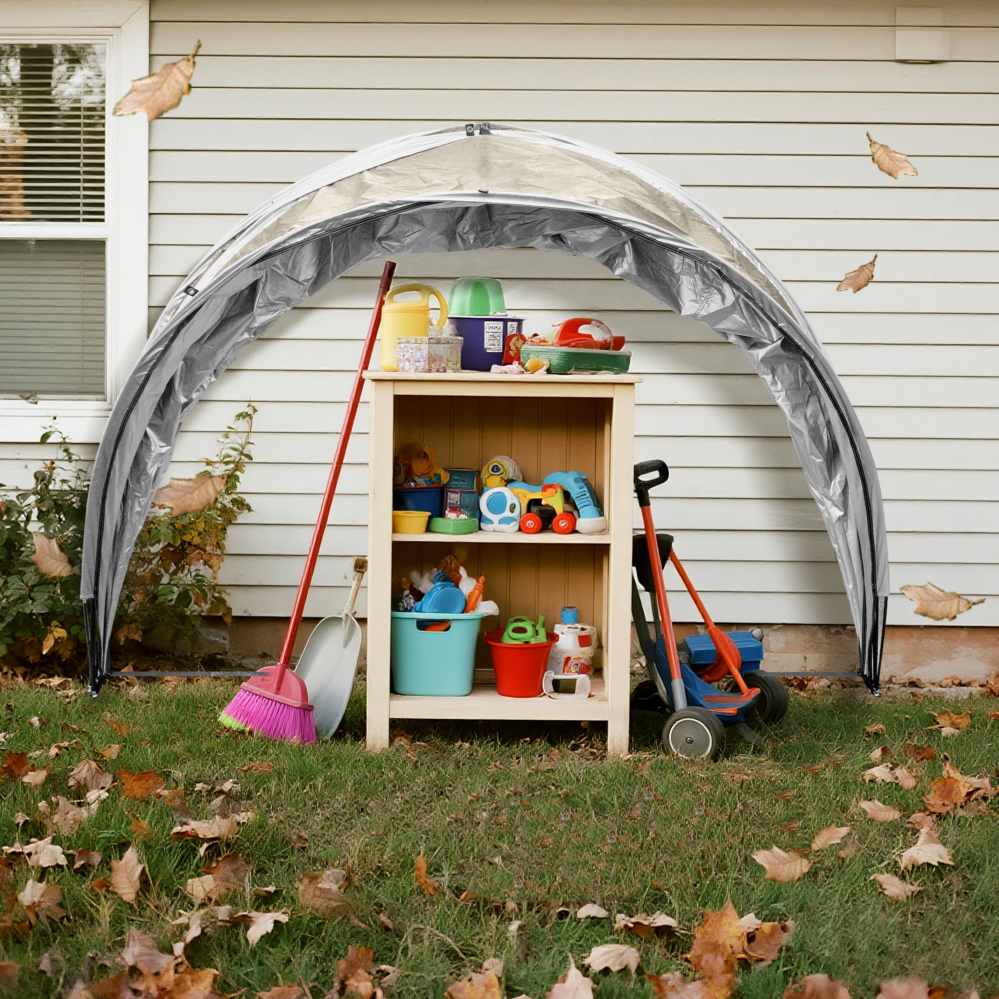 Outdoor Tent Storage, Bicycle Storage Tent & Garden Tools Shelter, Lightweight & Portable