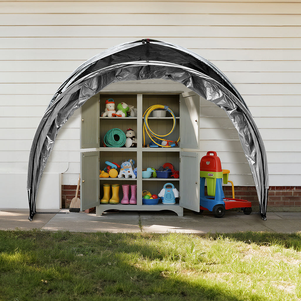 Outdoor Tent Storage, Bicycle Storage Tent & Garden Tools Shelter in Black, Lightweight & Portable