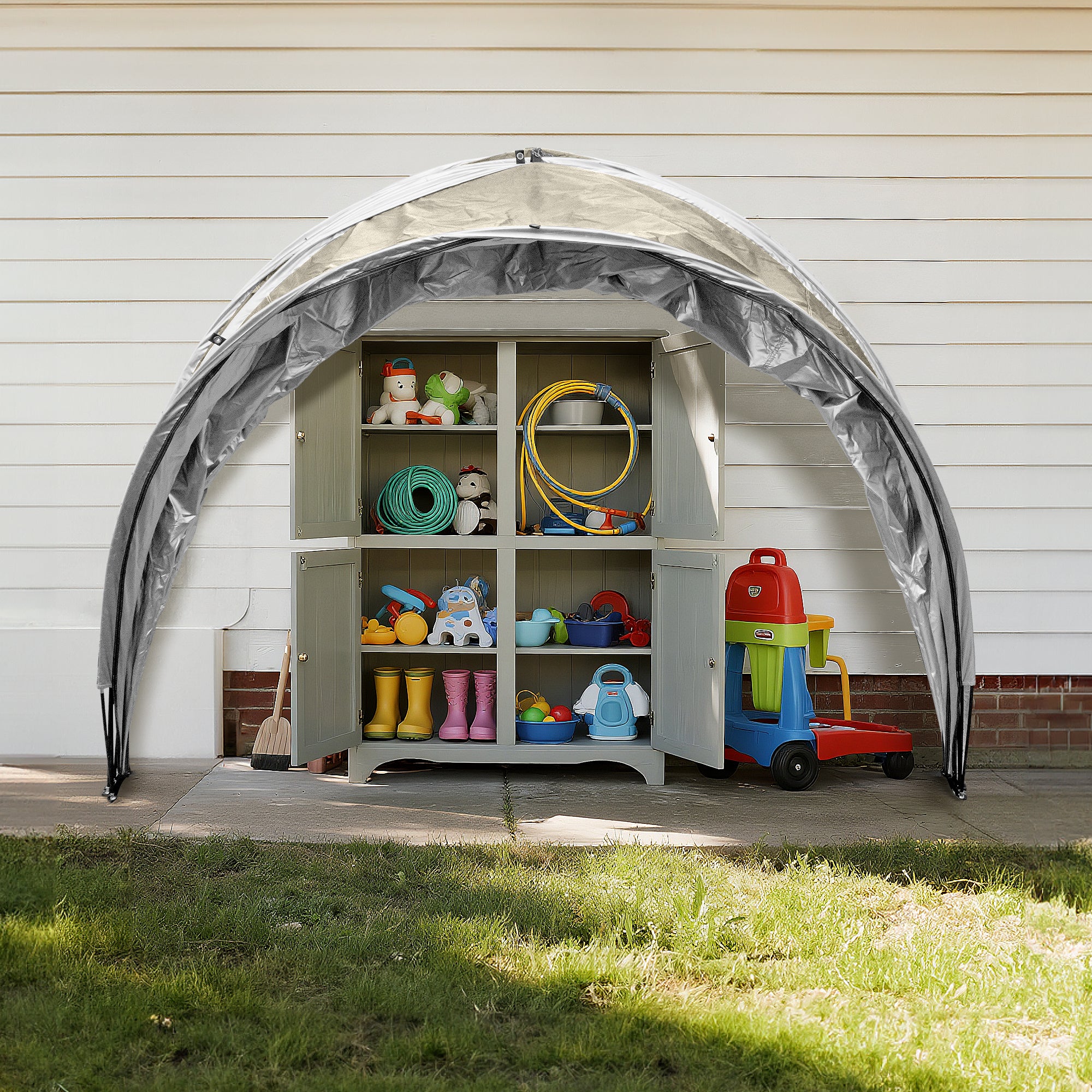Outdoor Tent Storage, Bicycle Storage Tent & Garden Tools Shelter, Lightweight & Portable