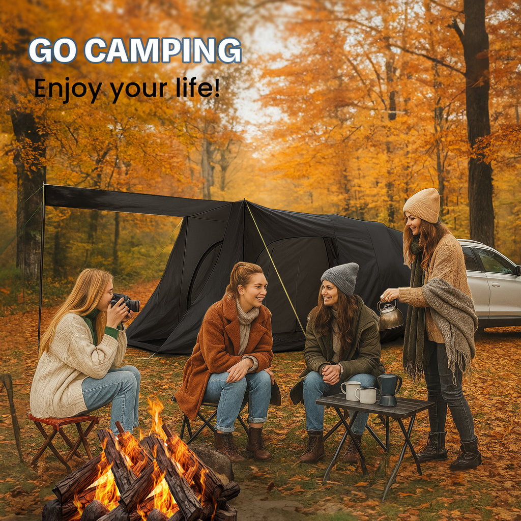 7-Person SUV Camping Tent Oxford Fabric Car Camping Tent with Sun Shelter, 9.8 ft. x 6.5 ft. x 6.5 ft.