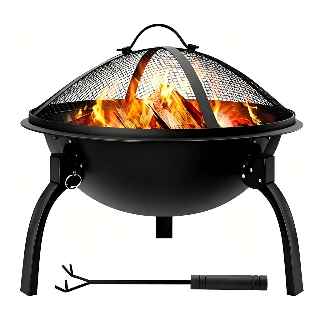21inch Fire Pit Portable Folding Steel Fire Bowl Garden Treasures Fire Pit for Outside Fireplace