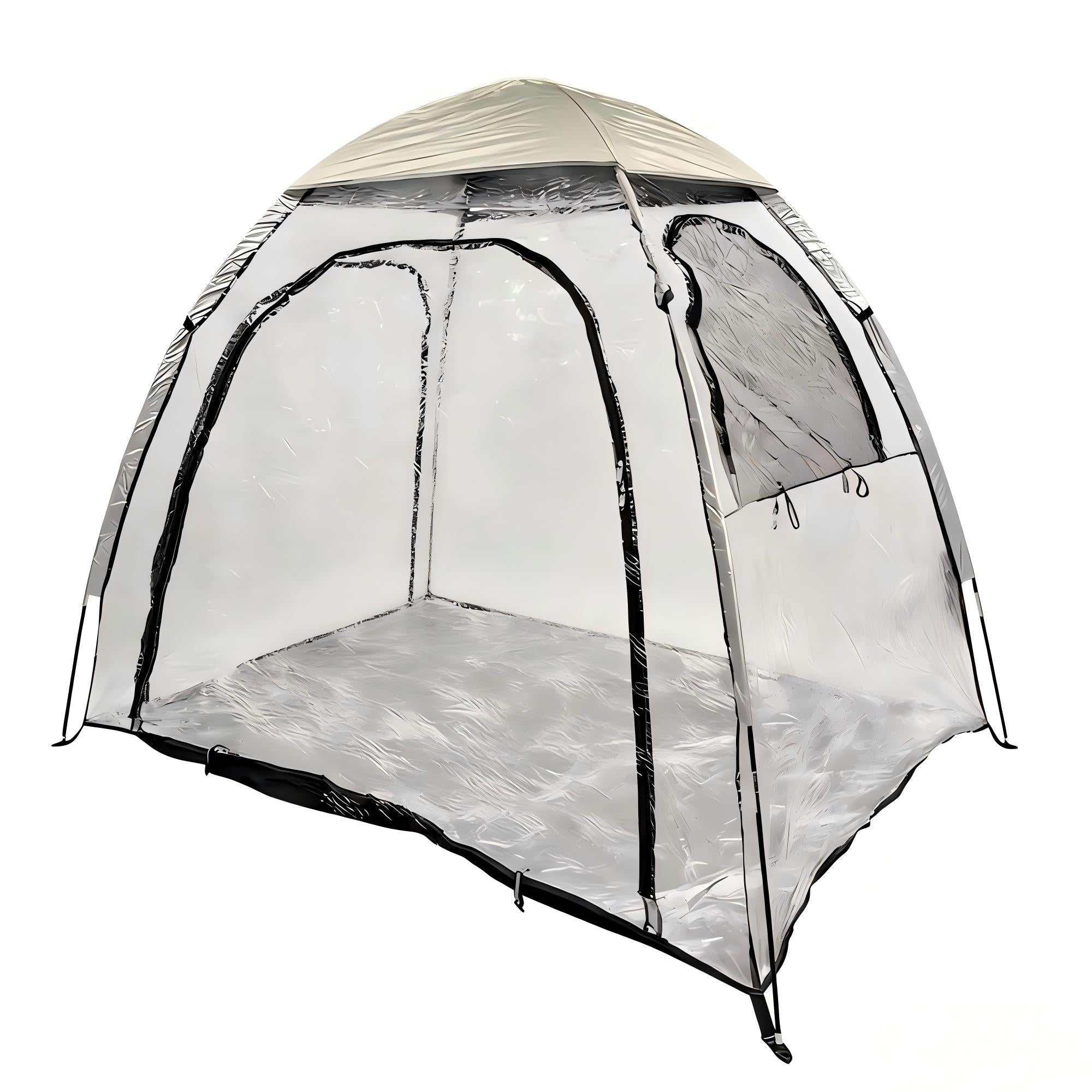 5.71 ft. x 4.13 ft. 3-4 Person All-Around Sport Transparent Tent In Khaki