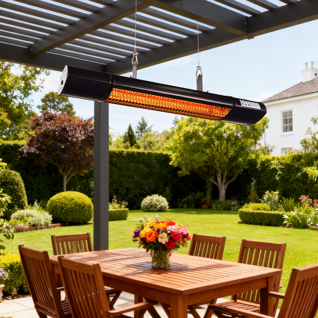 1500-Watt Electric Patio Heater Wall Mounted Ceiling Mounted Heater with Remote Control for Outdoor Indoor