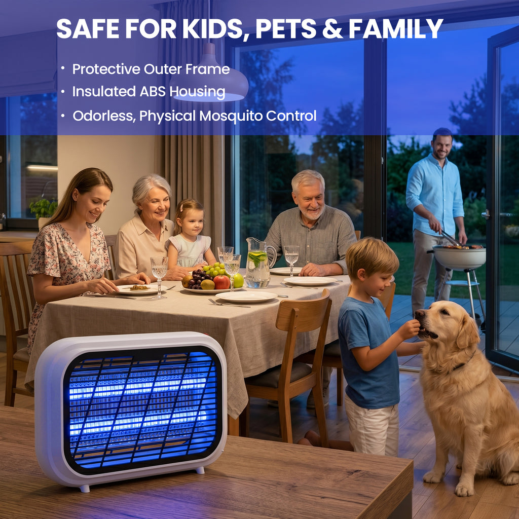 Electric Indoor Bug Zapper with Removable Collection Tray for Easy Cleaning, Plug In