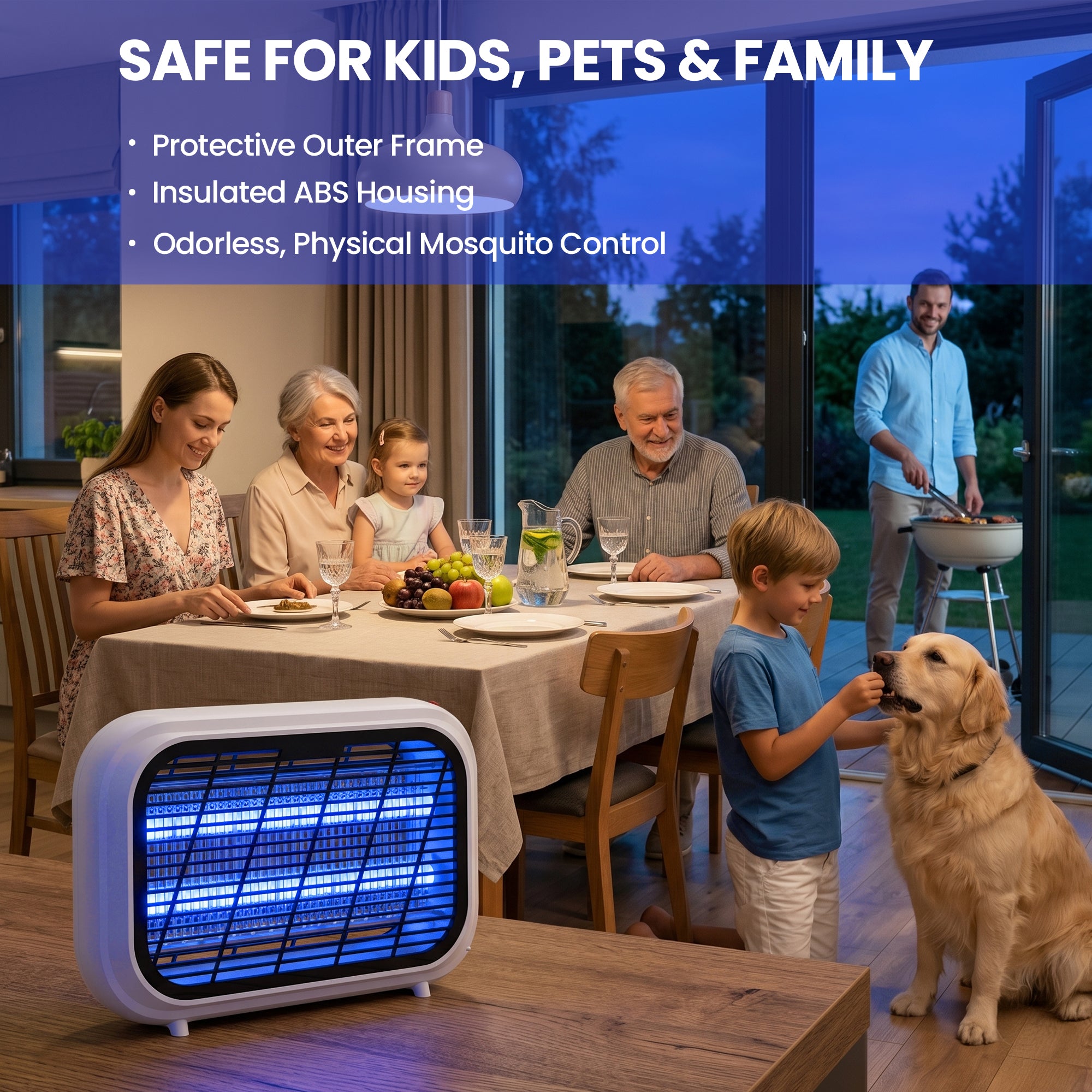 Electric Indoor Bug Zapper with Removable Collection Tray for Easy Cleaning, Plug In
