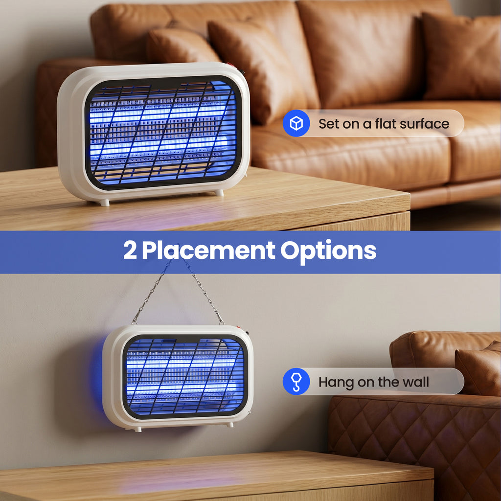 Electric Indoor Bug Zapper with Removable Collection Tray for Easy Cleaning, Plug In