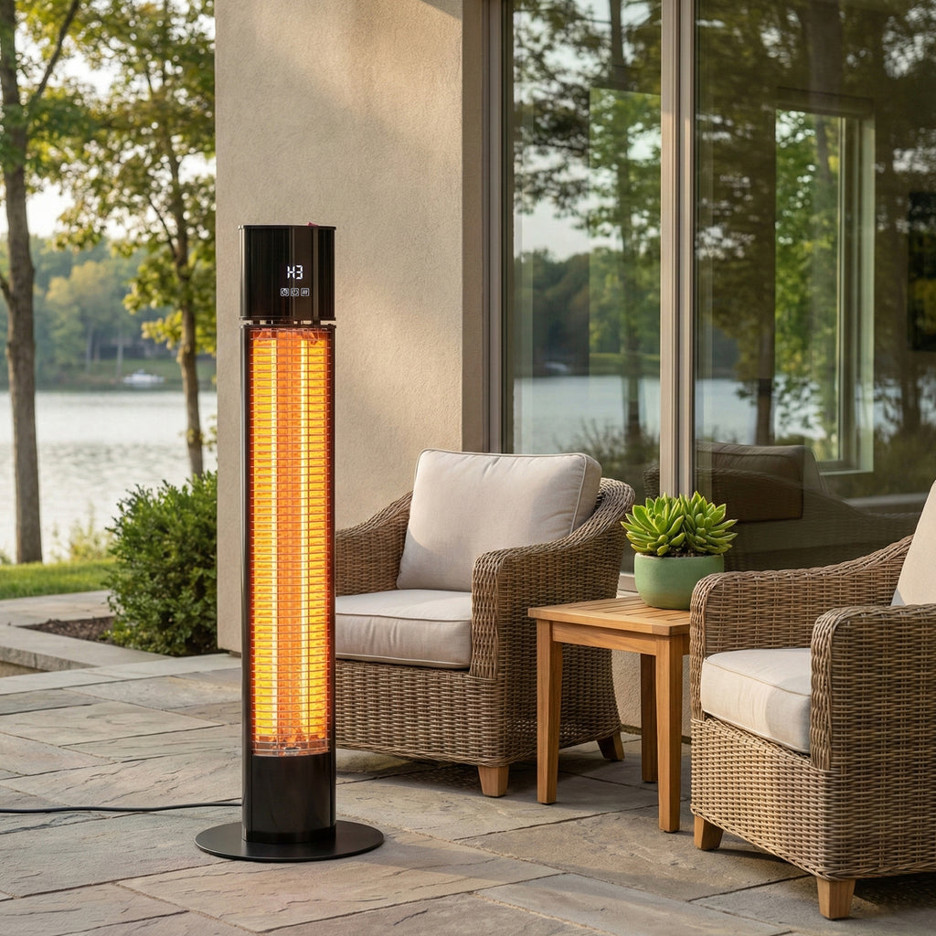 1500-Watt Electric Tower Space Heater Standing Heater with Display Panel & Remote Control