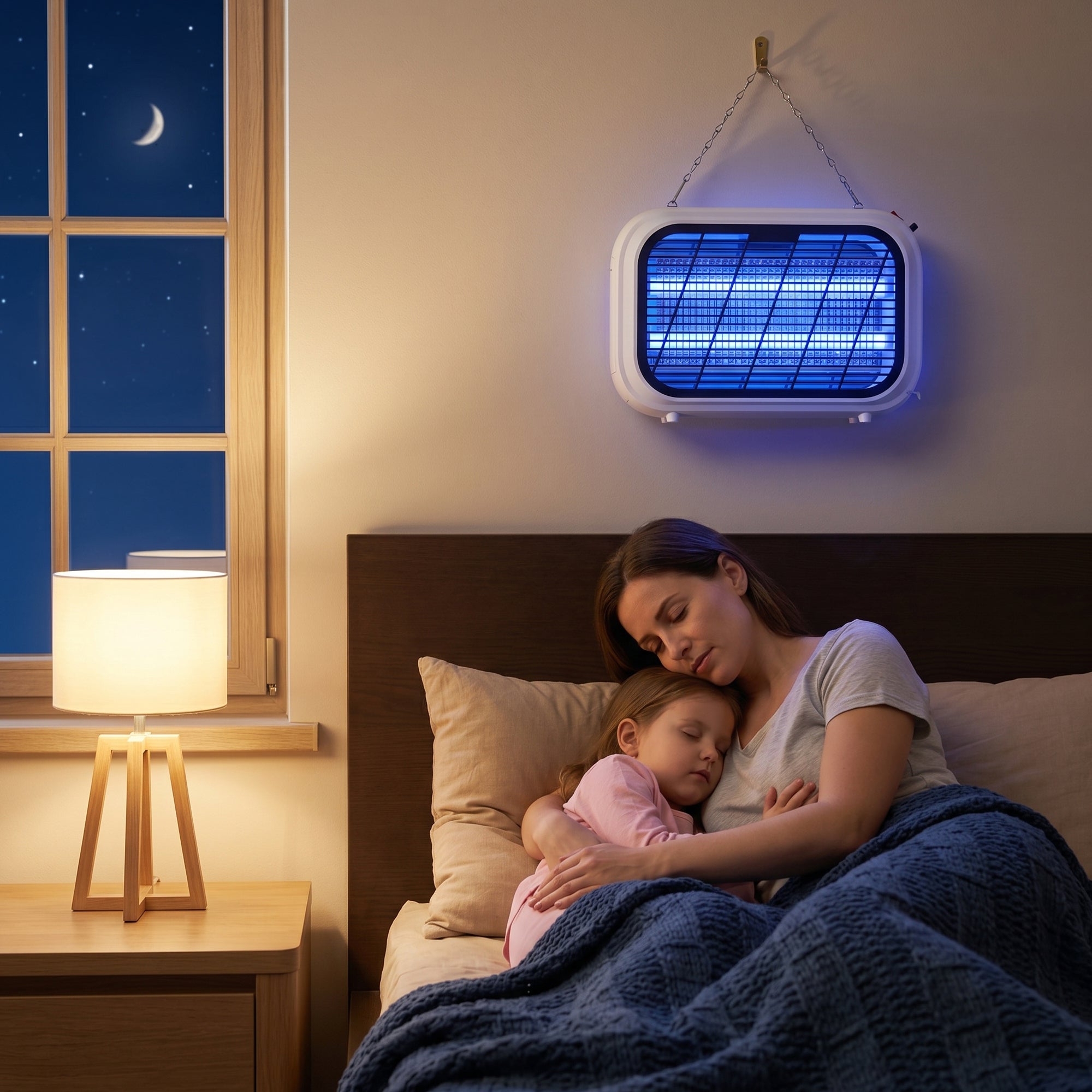Electric Indoor Bug Zapper with Removable Collection Tray for Easy Cleaning, Plug In
