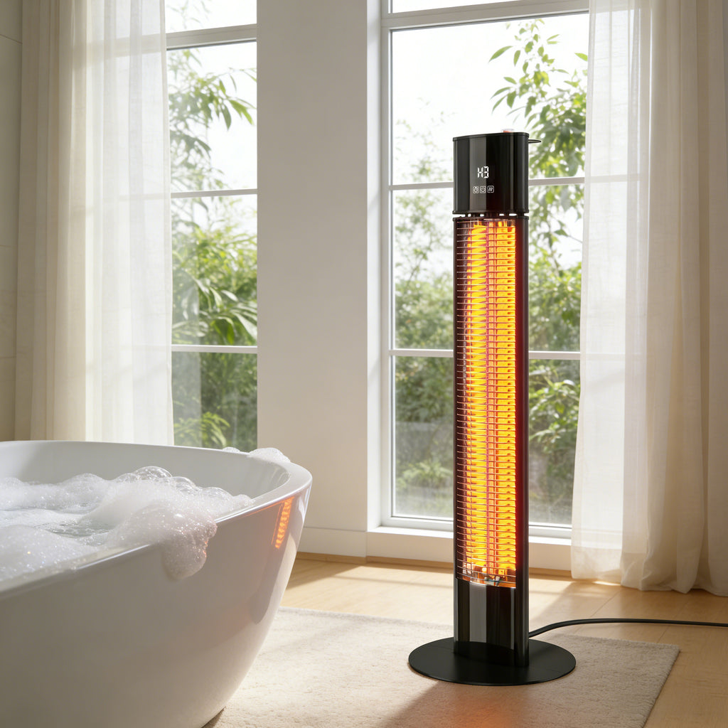 1500-Watt Electric Tower Space Heater Standing Heater with Display Panel & Remote Control