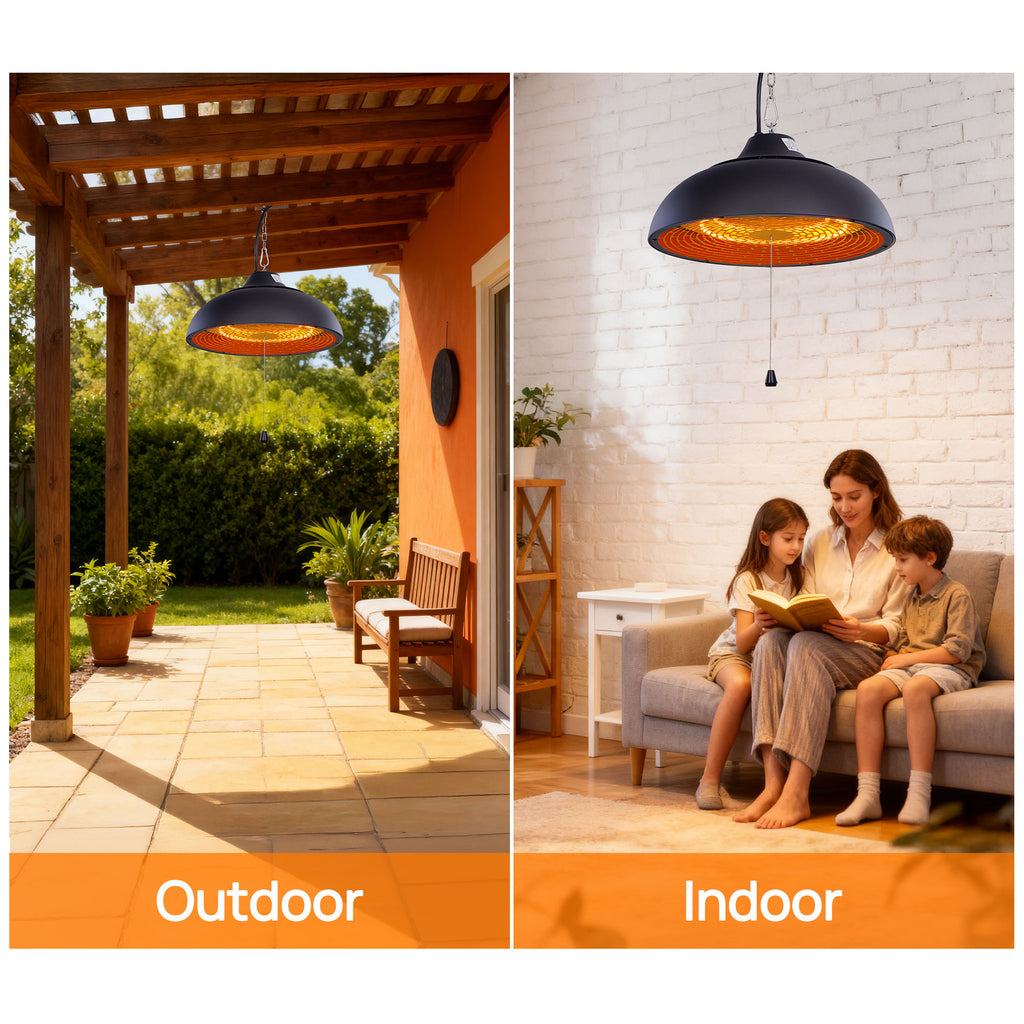 Hanging Ceiling Mouted Electric Patio Heater with Height Adjustable Chain